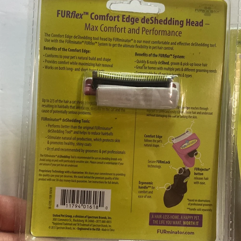 2 new in package, FURminator brush, heads, size, small and large